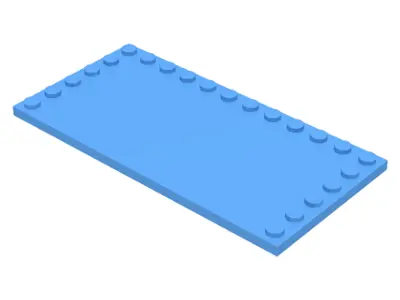 Medium Blue Tile, Modified 6 x 12 with Studs on Edges