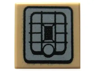 Dark Tan Tile 1 x 1 with Black and Dark Bluish Gray SW Rebel Alliance Jet Pack Pattern