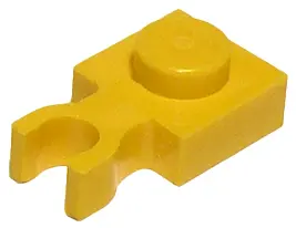 Yellow Plate, Modified 1 x 1 with U Clip Thin (Vertical Grip)