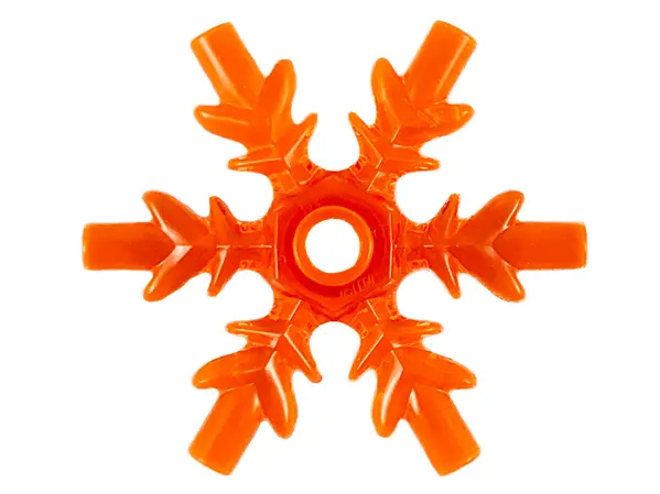 Trans-Neon Orange Rock 4 x 4 Crystal, Ice Snowflake