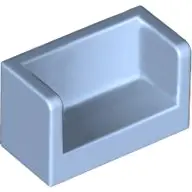Light Blue Panel 1 x 2 x 1 with Rounded Corners and 2 Sides