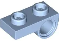 Light Blue Plate, Modified 1 x 2 with Pin Hole on Bottom