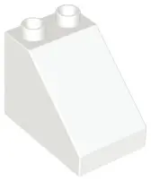 White Duplo, Brick 3 x 2 x 2 Slope