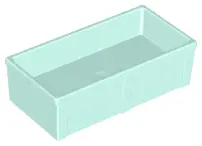 Light Aqua Duplo Animal Accessory Feeding Trough 2 x 4 x 1 with Straight Sides