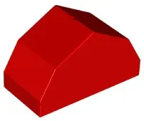Red Duplo, Brick 4 x 2 x 2 Slope with 6 Faces