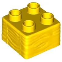 Yellow Duplo, Brick 2 x 2 with Hay Profile