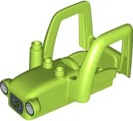 Lime Duplo Car Body Tractor with 2 Studs, Exhaust Pipe, Radiator with Wheat Spike and Headlights Pat