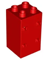 Red Duplo Wall 2 x 2 x 3 with 4 Hinges