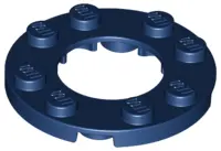 Dark Blue Plate, Round 4 x 4 with 2 x 2 Round Open Center