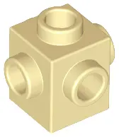 Tan Brick, Modified 1 x 1 with Studs on 4 Sides