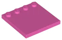 Dark Pink Tile, Modified 4 x 4 with Studs on Edge