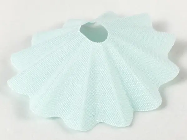 Light Aqua Mini Doll, Skirt Cloth, Traditional Starched Fabric, Folded into Ruffles