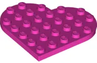 Dark Pink Plate, Round 6 x 6 Heart