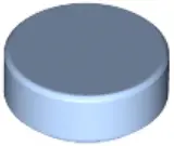 Bright Light Blue Tile, Round 1 x 1