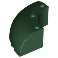 Dark Green Brick, Round Corner 6 x 6 x 2