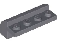 Dark Bluish Gray Slope, Curved 2 x 4 x 1 1/3 with 4 Recessed Studs
