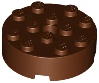 Reddish Brown Brick, Round 4 x 4 with Hole