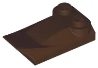 Dark Brown Slope, Curved 3 x 2 x 2/3 with 2 Studs, Wing End