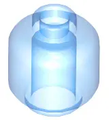 Trans-Medium Blue Minifigure, Head (Plain)