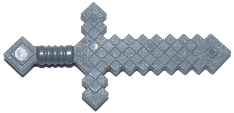 Dark Bluish Gray Minifigure, Weapon Sword Pixelated (Minecraft)