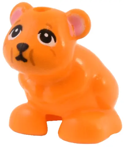 Orange Hamster / Mouse, Friends Style with Black Eyes, Nose, and Mouth, Dark Orange Lines, and Brigh