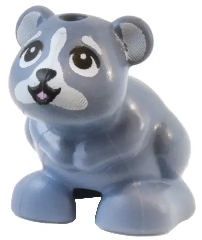 Sand Blue Hamster / Mouse, Friends Style with Black Eyes, Nose, and Mouth, and White Ears, Muzzle, a