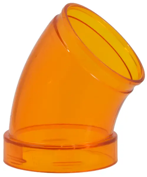 Trans-Orange Cylinder Tube, Curved 45 degrees