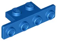 Blue Bracket 1 x 2 - 1 x 4 with Rounded Corners