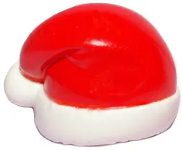 White Minifigure, Headgear Cap, Santa with Printed Red Top Pattern