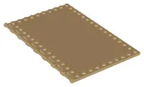 Dark Tan Tile, Modified 10 x 16 with Studs on Edges and Bar Handles