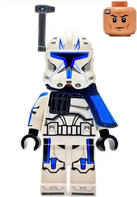 Clone Trooper Captain Rex, 501st Legion (Phase 2) - Blue Cloth Pauldron, Rangefinder, Printed White 