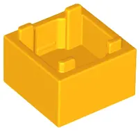 Bright Light Orange Container, Box 2 x 2 x 1 - Top Opening with Flat Inner Bottom