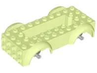 Yellowish Green Vehicle, Base 5 x 10 x 2 1/2 with Mudguards and 2 x 6 Recessed Center with 3 Holes w