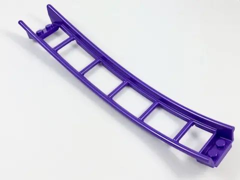 Dark Purple Train, Track Roller Coaster Ramp Large Lower Part, 6 Bricks Elevation