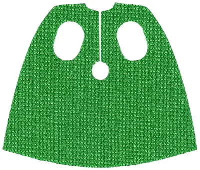 Green Minifigure Cape Cloth, Short with Oval Holes (Wonder Dog) - Spongy Stretchable Fabric