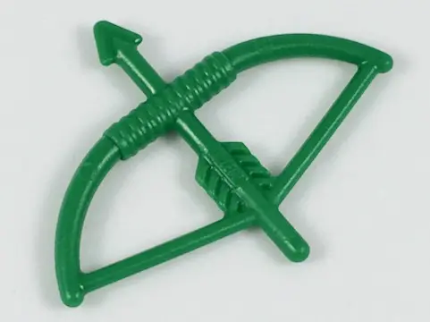 Green Minifigure, Weapon Bow, Longbow with Arrow Drawn
