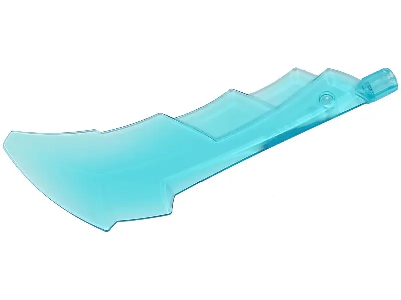 Trans-Light Blue Large Figure Weapon, Blade Serrated with Axle Hole