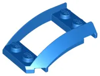 Blue Wedge 4 x 3 Open with Cutout and 4 Studs