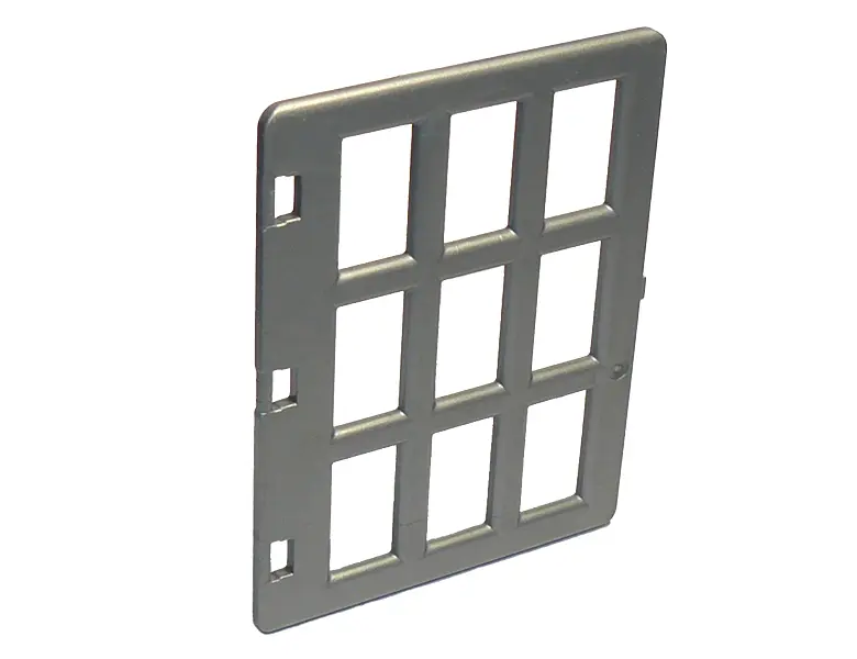 Flat Silver Duplo Door / Window Pane 1 x 4 x 4 with 9 Panes