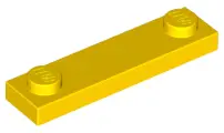 Yellow Plate, Modified 1 x 4 with 2 Studs without Groove