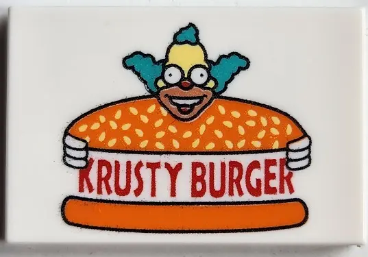 Tile 2 x 3 with Krusty Burger Restaurant Logo Pattern
