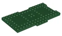 Dark Green Brick, Modified 8 x 16 x 2/3 with 1 x 4 Indentations and 1 x 4 Plate
