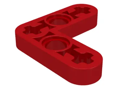 Red Technic, Liftarm, Modified Bent Thin L-Shape 3 x 3