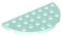 Light Aqua Plate, Round Half 4 x 8