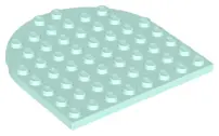 Light Aqua Plate, Round 8 x 8 Rounded End
