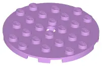 Medium Lavender Plate, Round 6 x 6 with Hole