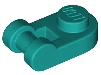 Dark Turquoise Plate, Round 1 x 1 with Bar Handle