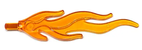 Trans-Orange Wave Rounded Straight Large with Bar End (Flame)