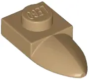 Tan Plate, Modified 1 x 1 with Tooth Horizontal