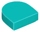 Dark Turquoise Tile, Round 1 x 1 Half Circle Extended